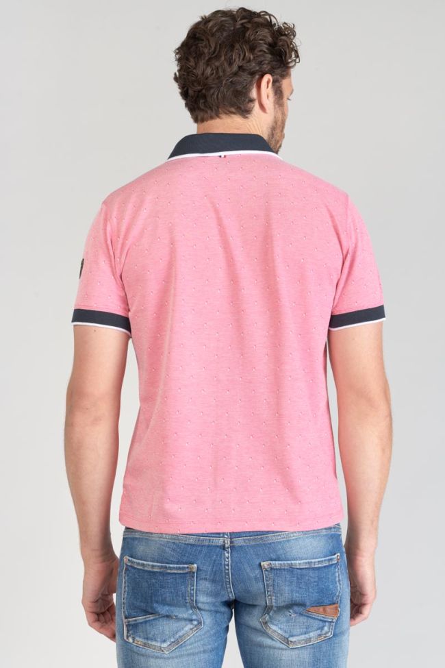 Polo-Shirt Novil aus rosafarbenem Jacquard