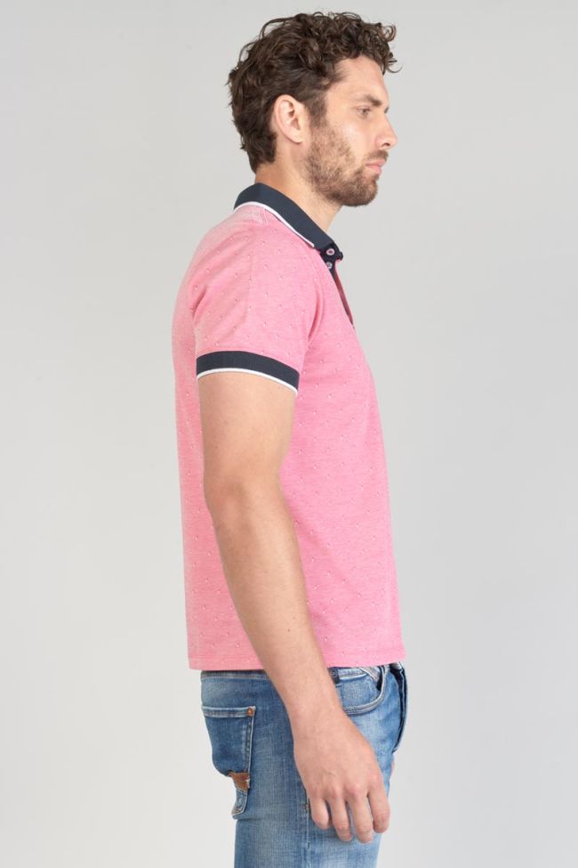 Polo-Shirt Novil aus rosafarbenem Jacquard