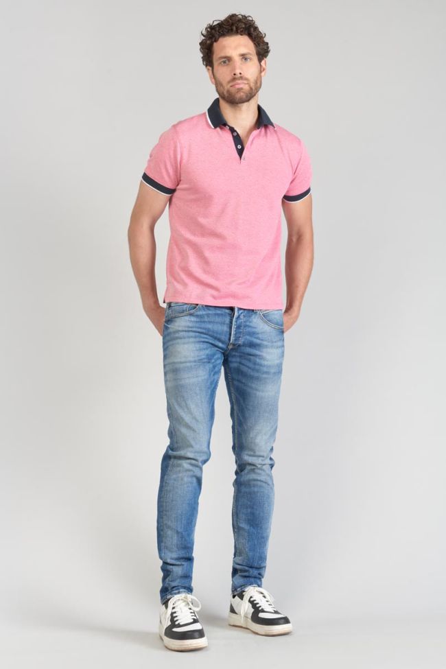 Polo-Shirt Novil aus rosafarbenem Jacquard