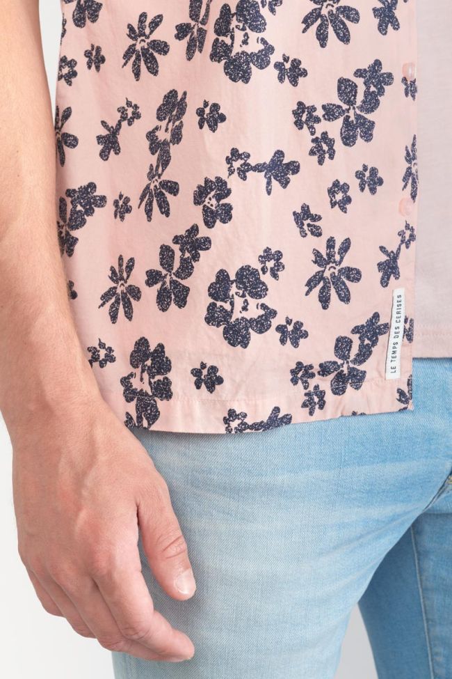 Hemd Postir in rosa mit Blumenmuster