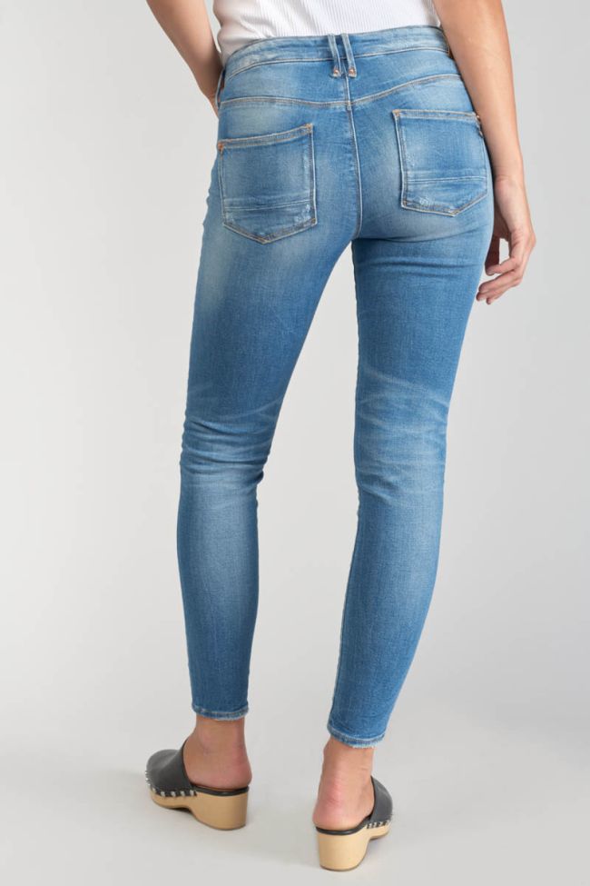 Jeans power skinny Dames 7/8 destroy blau Nr.4