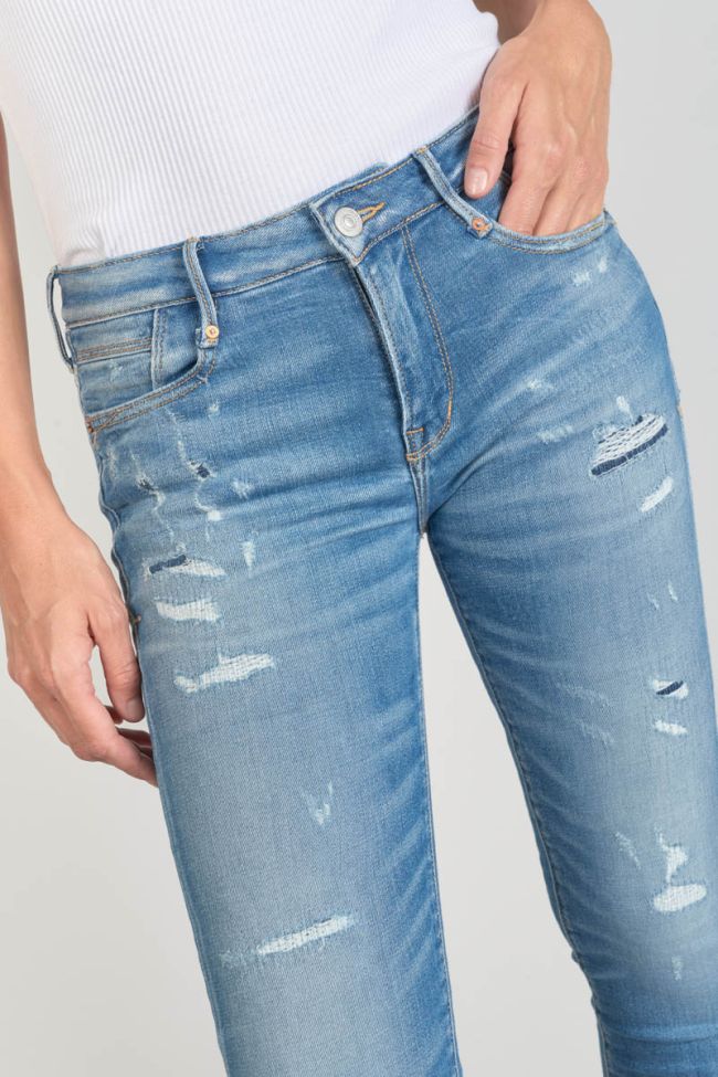 Jeans power skinny Dames 7/8 destroy blau Nr.4