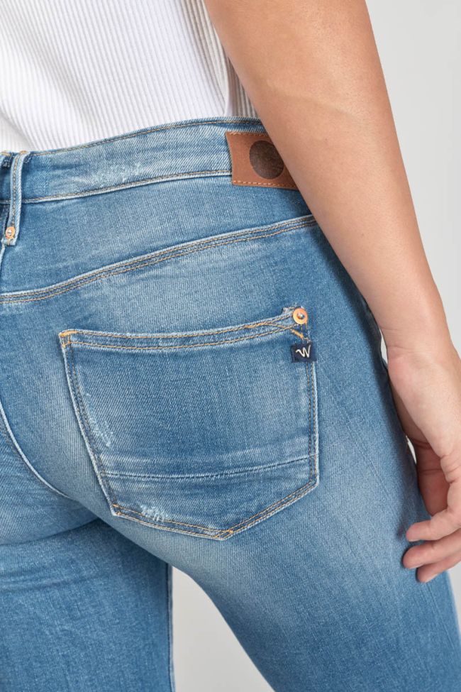 Jeans power skinny Dames 7/8 destroy blau Nr.4