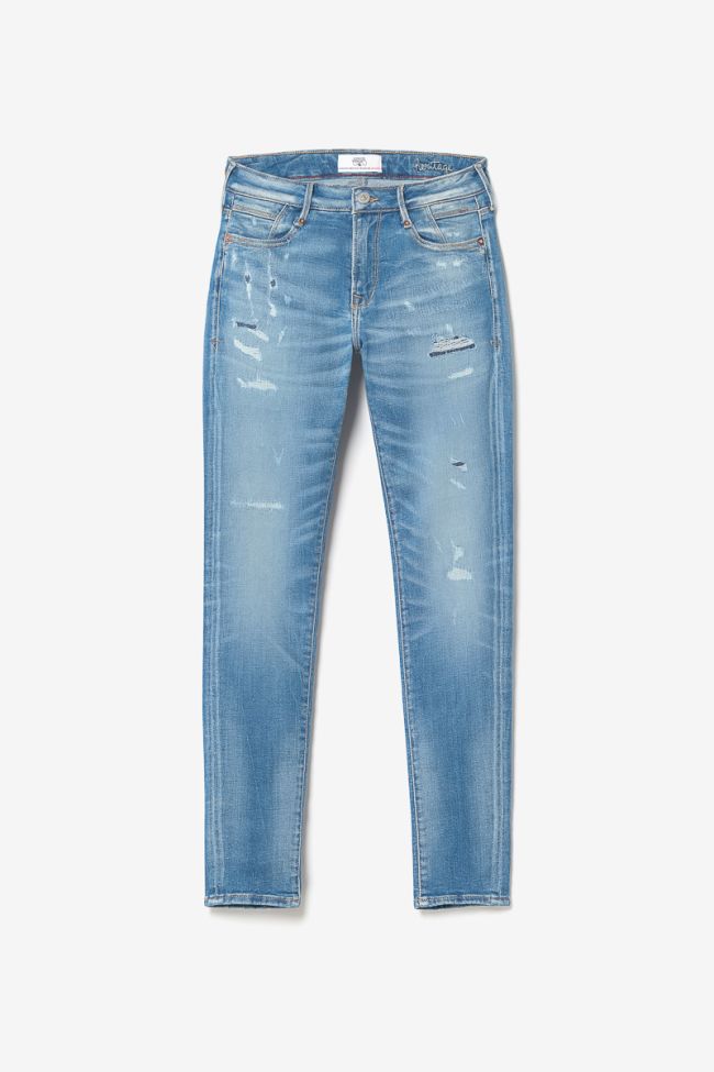 Jeans power skinny Dames 7/8 destroy blau Nr.4