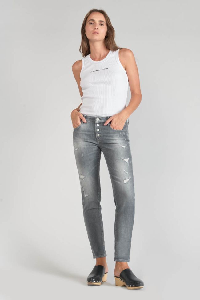 Jeans power skinny Goudes 7/8 destroy grau Nr.3