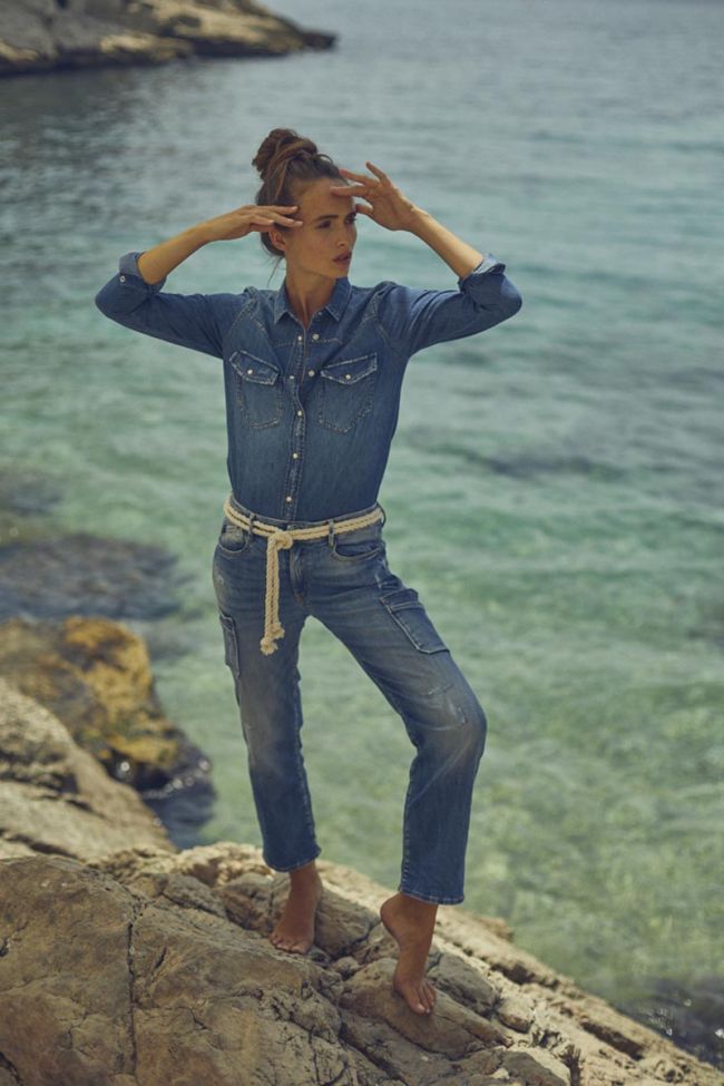 Jeans regular Precieux high waist 7/8 destroy blau Nr.3