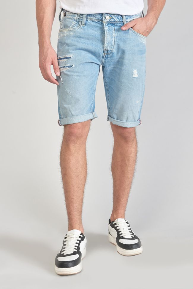 Bermuda-Shorts Laredo aus hellblauem Jeansstoff destroyed verwaschen