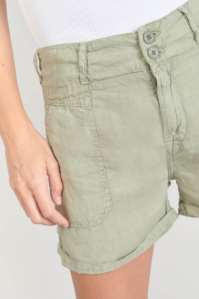 Shorts Pagode aus hellkhakifarbenem Leinen