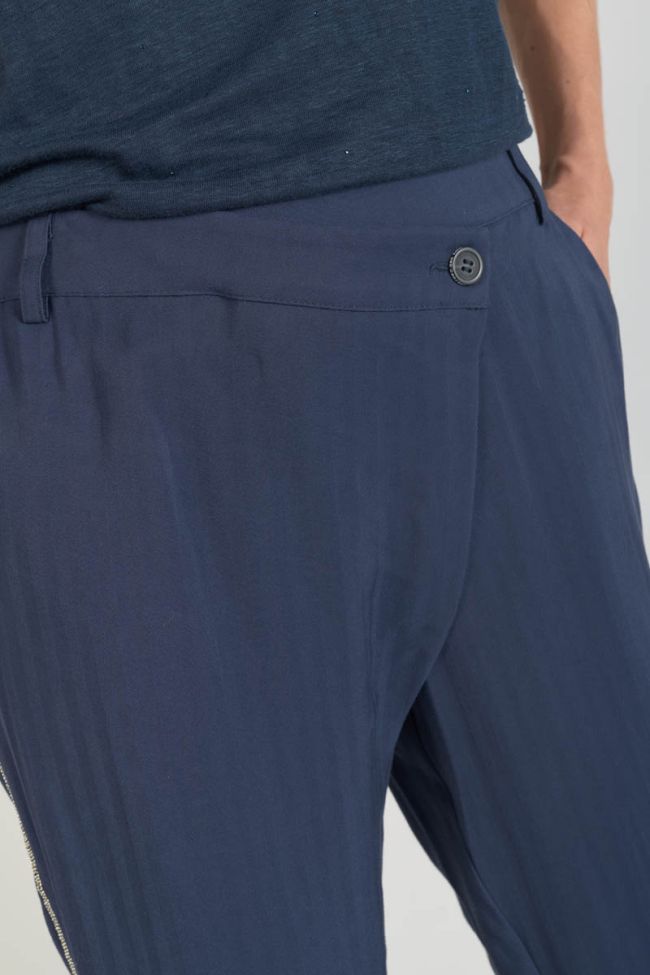 Hose Reydel in Marineblau mit asymmetrischem Verschluss