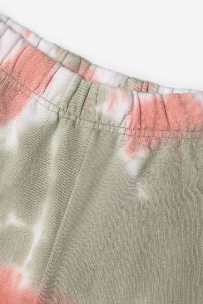 Shouagi Tie and Dye Shorts in Rosa und Khaki