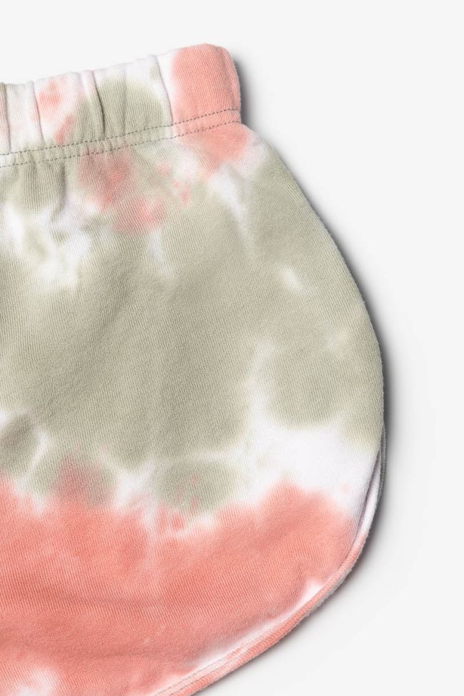 Shouagi Tie and Dye Shorts in Rosa und Khaki