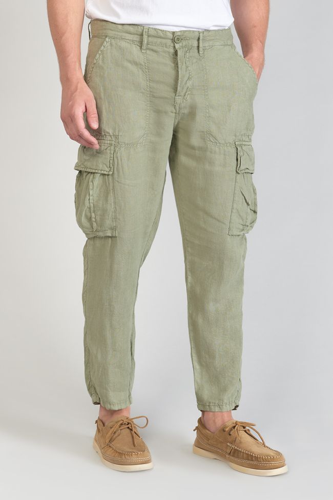 Cargohose Oddo aus Leinen in hellem Khaki