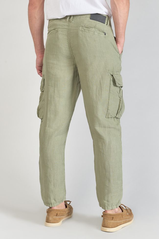 Cargohose Oddo aus Leinen in hellem Khaki