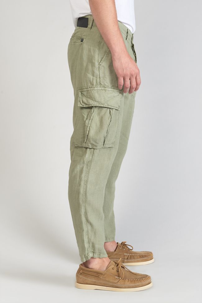 Cargohose Oddo aus Leinen in hellem Khaki