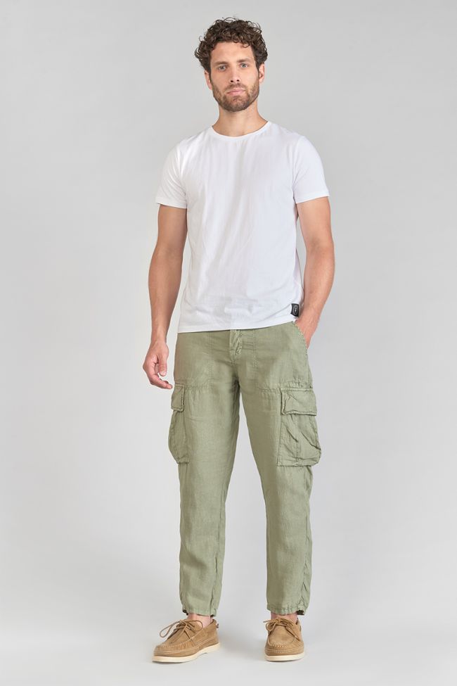 Cargohose Oddo aus Leinen in hellem Khaki
