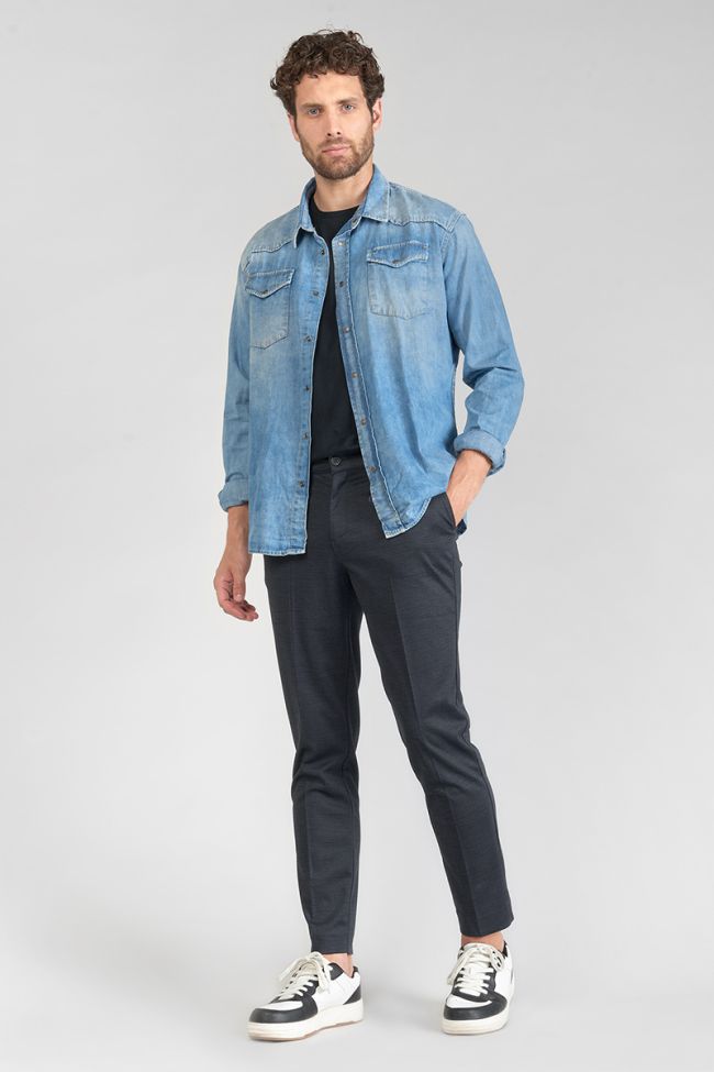 Hose Rolt in schwarz meliert blau