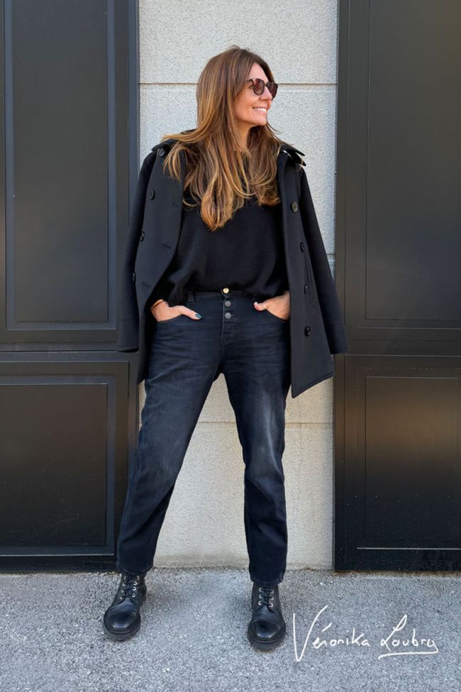 Cove 400/60 girlfriend by Véronika Loubry Jeans mit hoher Taille blau-schwarz Nr. 1