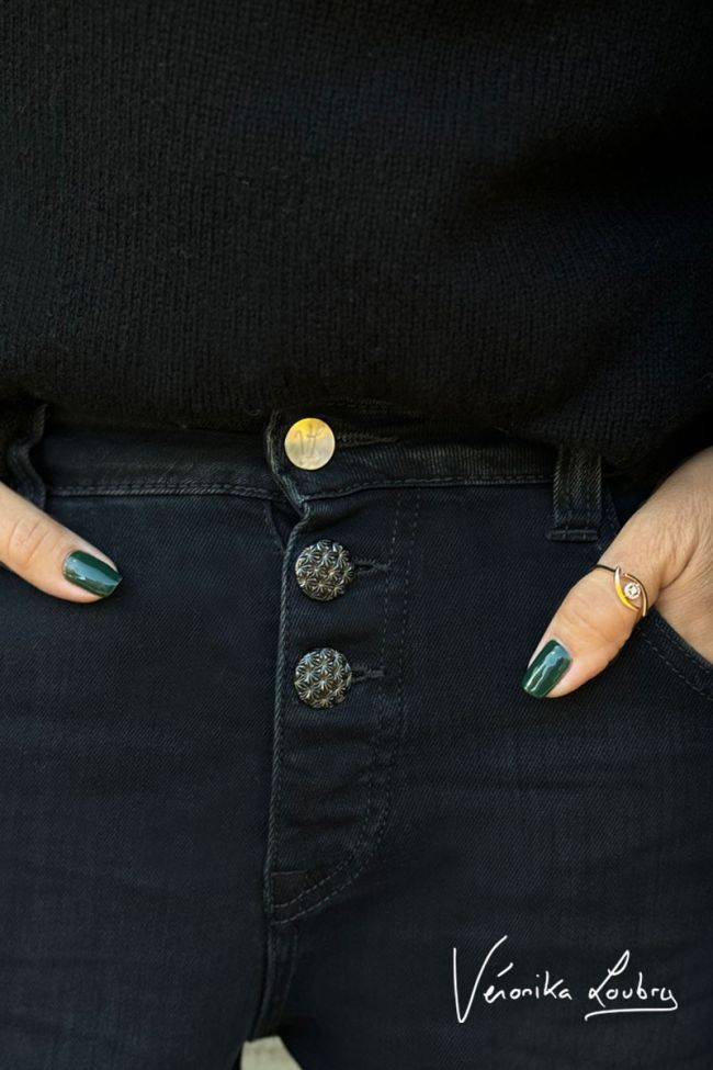 Cove 400/60 girlfriend by Véronika Loubry Jeans mit hoher Taille blau-schwarz Nr. 1