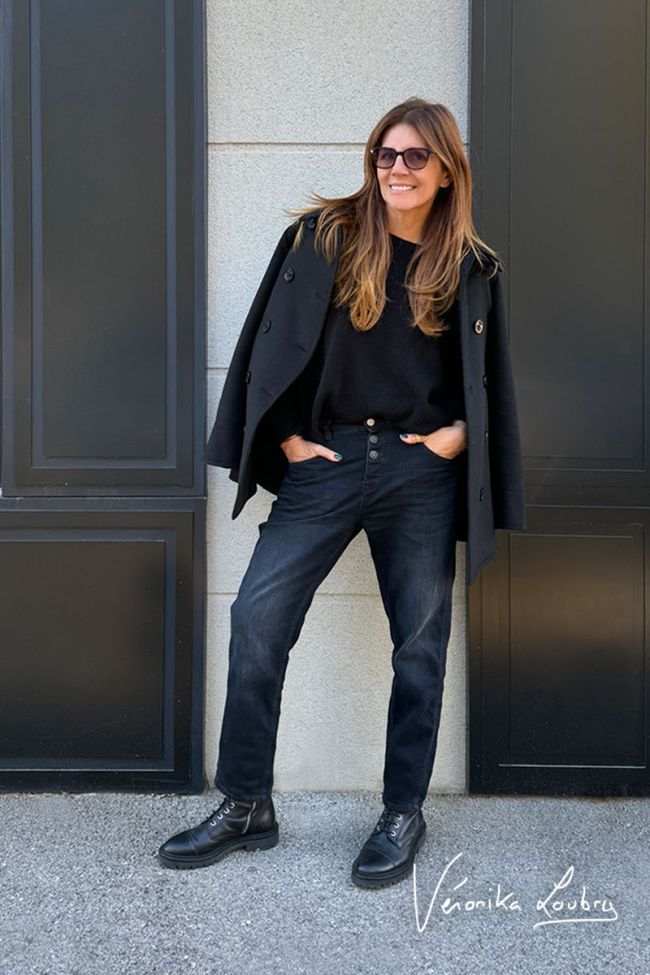 Cove 400/60 girlfriend by Véronika Loubry Jeans mit hoher Taille blau-schwarz Nr. 1