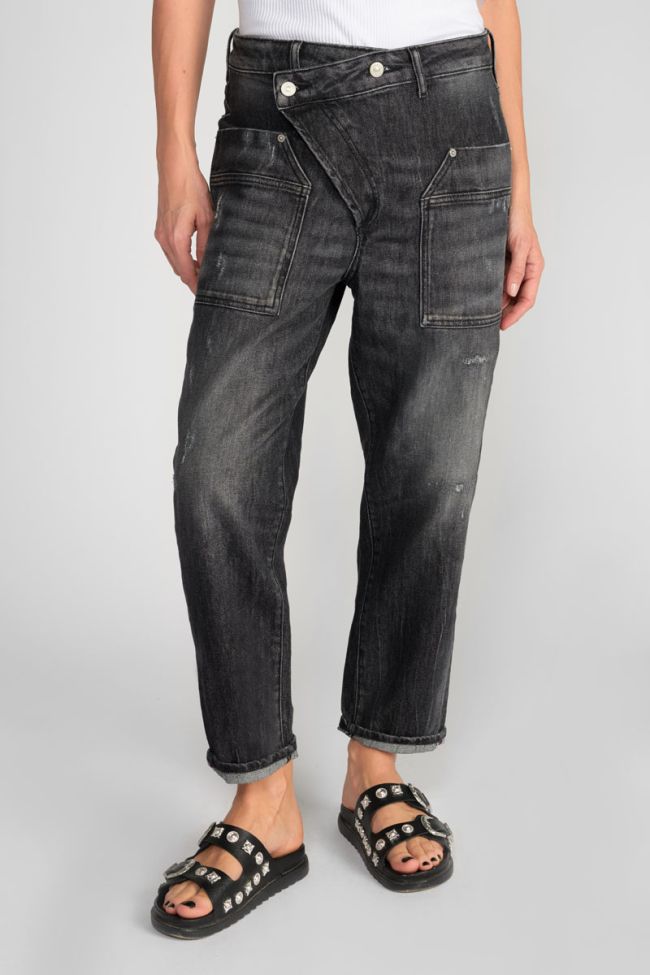 Jeans boyfit Cosy pocket 7/8 destroy schwarz Nr.1