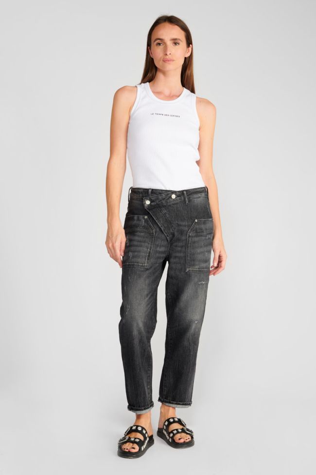 Jeans boyfit Cosy pocket 7/8 destroy schwarz Nr.1