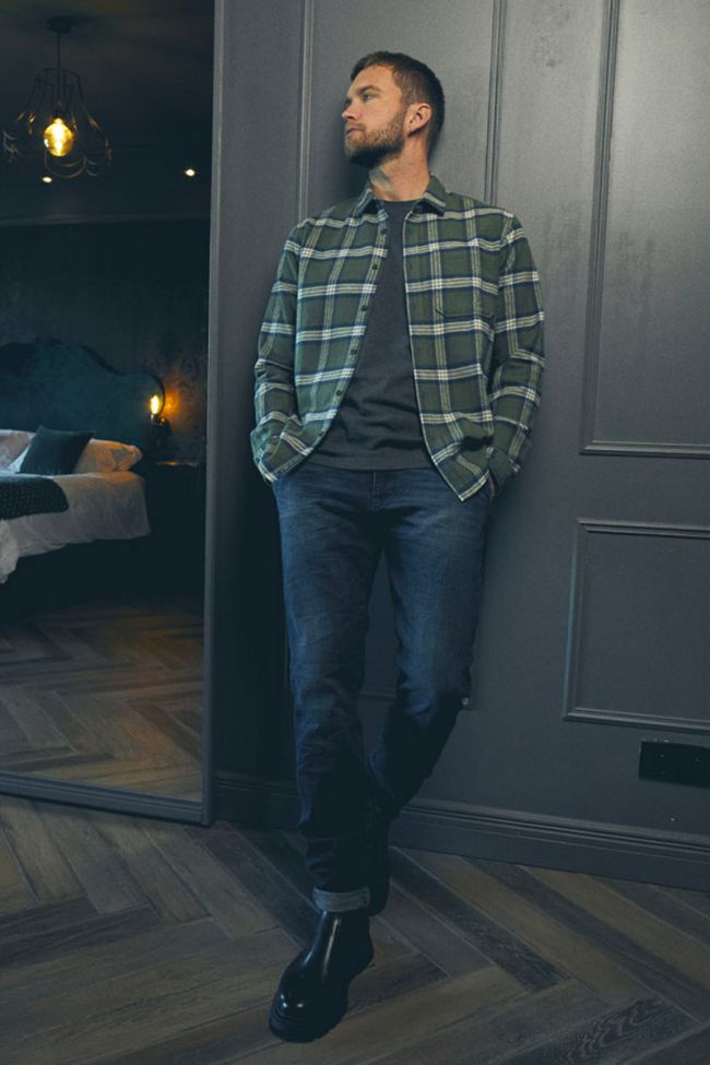 Dejean Chino-Hose aus blauem Jeansstoff