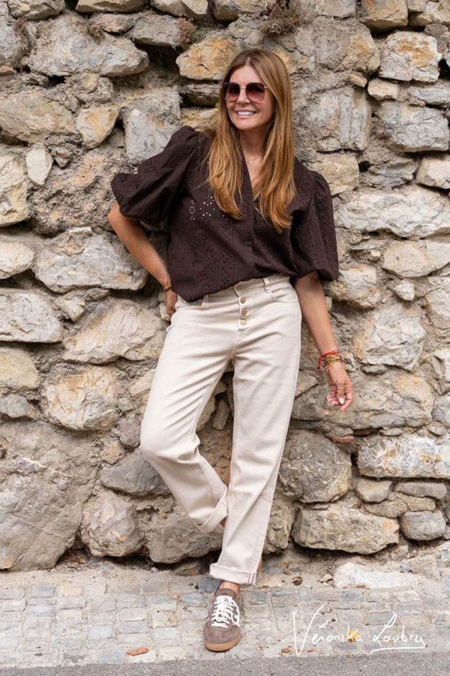 James 400/60 girlfriend von Véronika Loubry Jeans mit High Waist in Beige