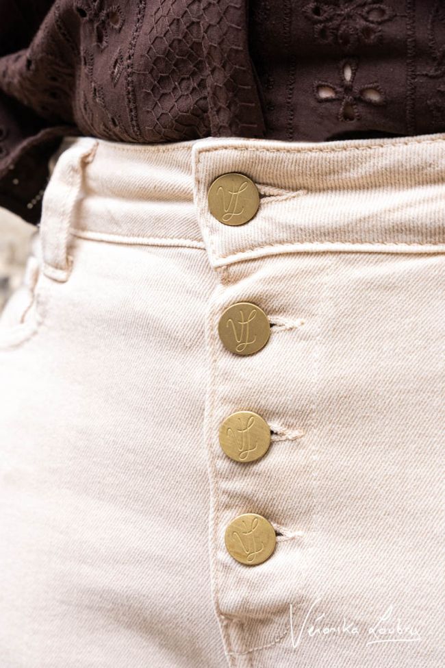 James 400/60 girlfriend von Véronika Loubry Jeans mit High Waist in Beige