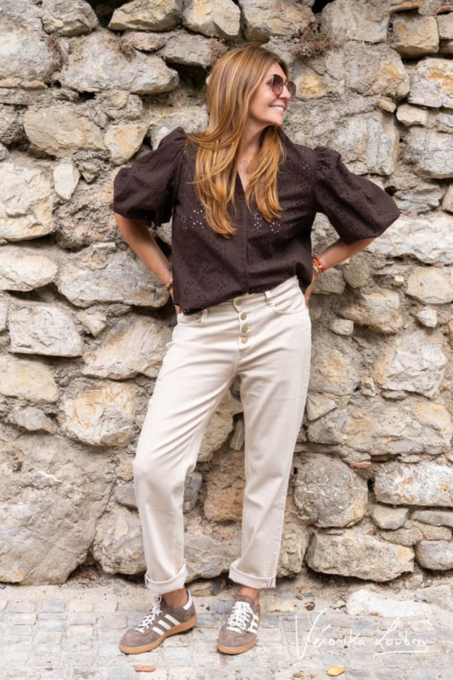 James 400/60 girlfriend von Véronika Loubry Jeans mit High Waist in Beige