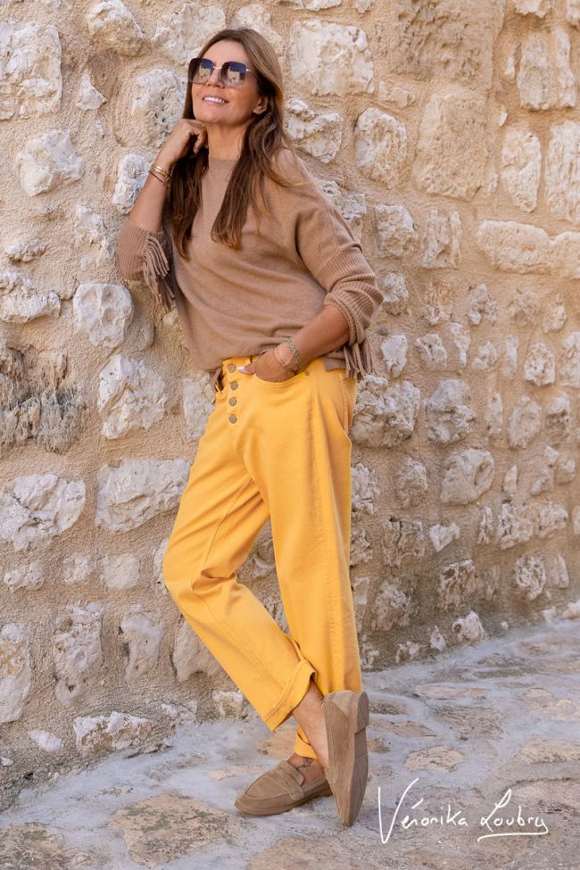 James 400/60 girlfriend by Véronika Loubry Jeans mit hoher Taille gelb