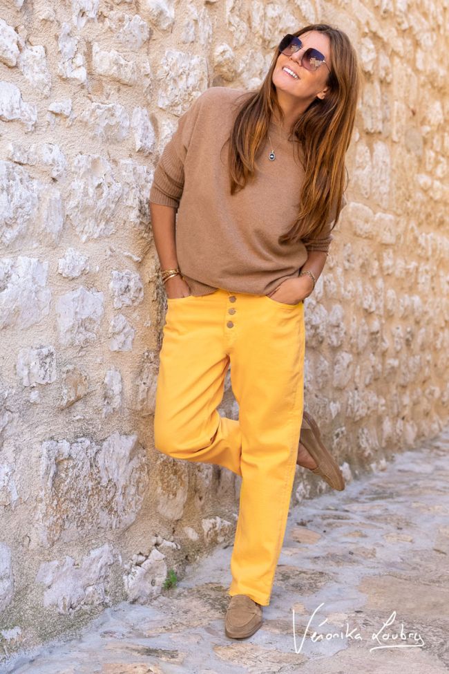 James 400/60 girlfriend by Véronika Loubry Jeans mit hoher Taille gelb