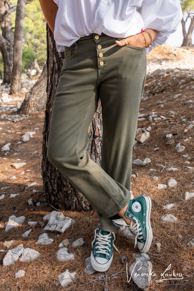 James 400/60 girlfriend von Véronika Loubry Jeans mit High Waist in Khaki
