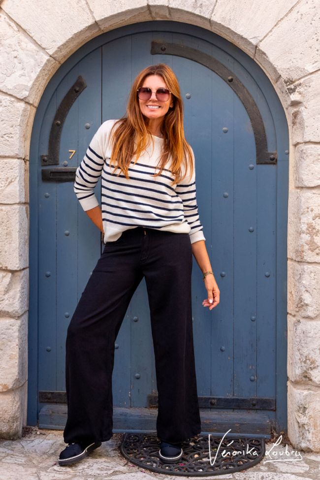 Jeans tencel wide leg Muriel by Véronika Loubry high waist schwarz 