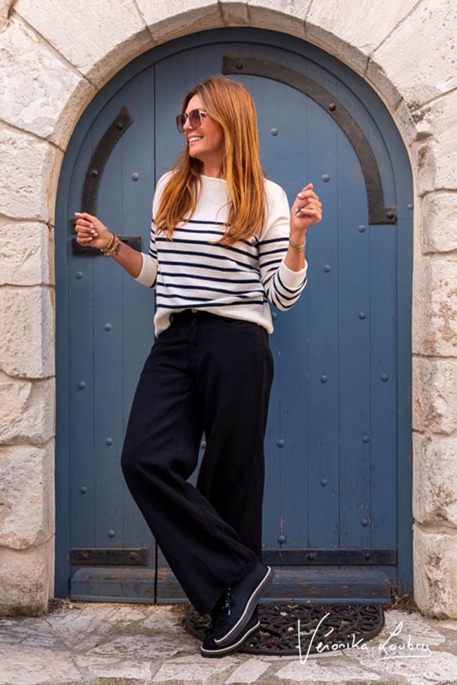 Jeans tencel wide leg Muriel by Véronika Loubry high waist schwarz 