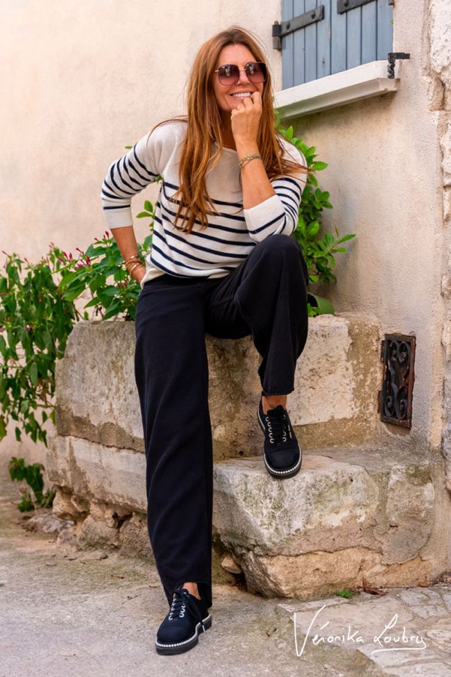 Jeans tencel wide leg Muriel by Véronika Loubry high waist schwarz 