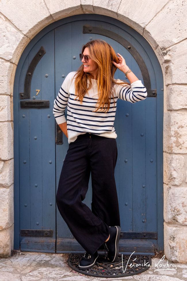 Jeans tencel wide leg Muriel by Véronika Loubry high waist schwarz 