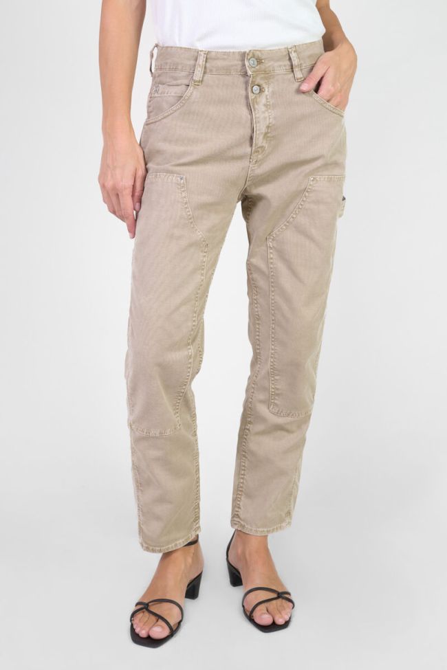 Jeans 400/60 girlfriend Work High Waist beige