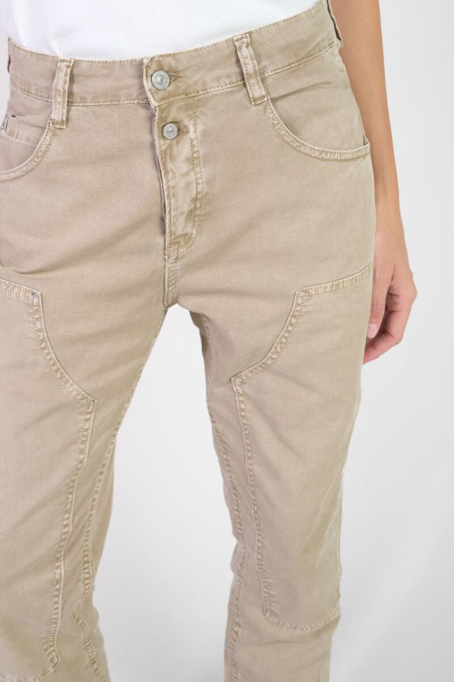 Jeans 400/60 girlfriend Work High Waist beige