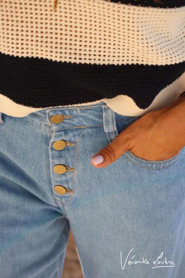 James 400/60 girlfriend by Véronika Loubry Jeans mit High Waist aus blauem Tencel