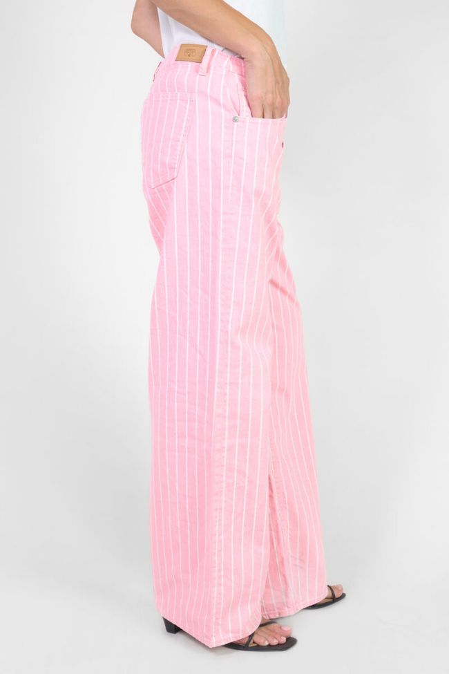 Jeans wide leg Lauryn rosa gestreift