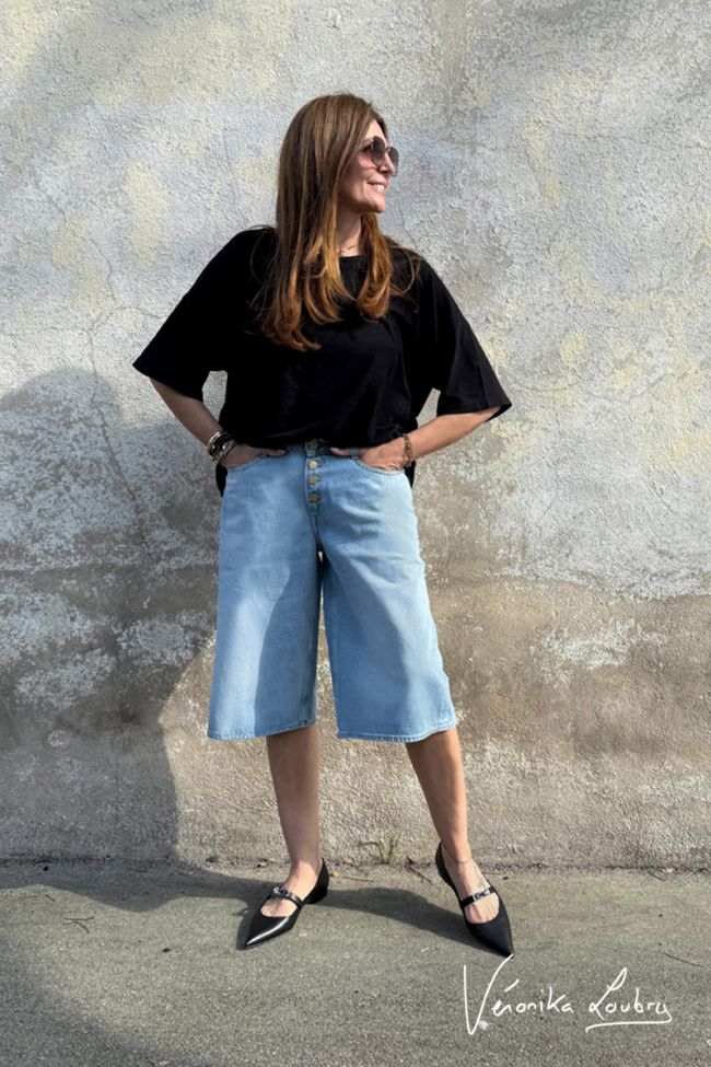 Vanessa blau denim Bermuda shorts by Véronika Loubry