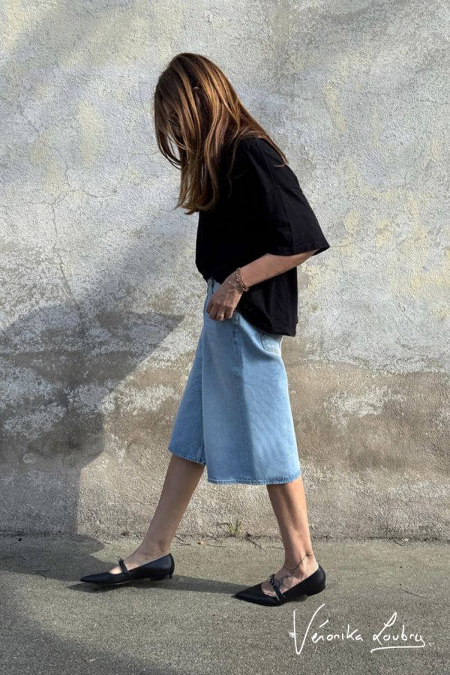 Vanessa blau denim Bermuda shorts by Véronika Loubry