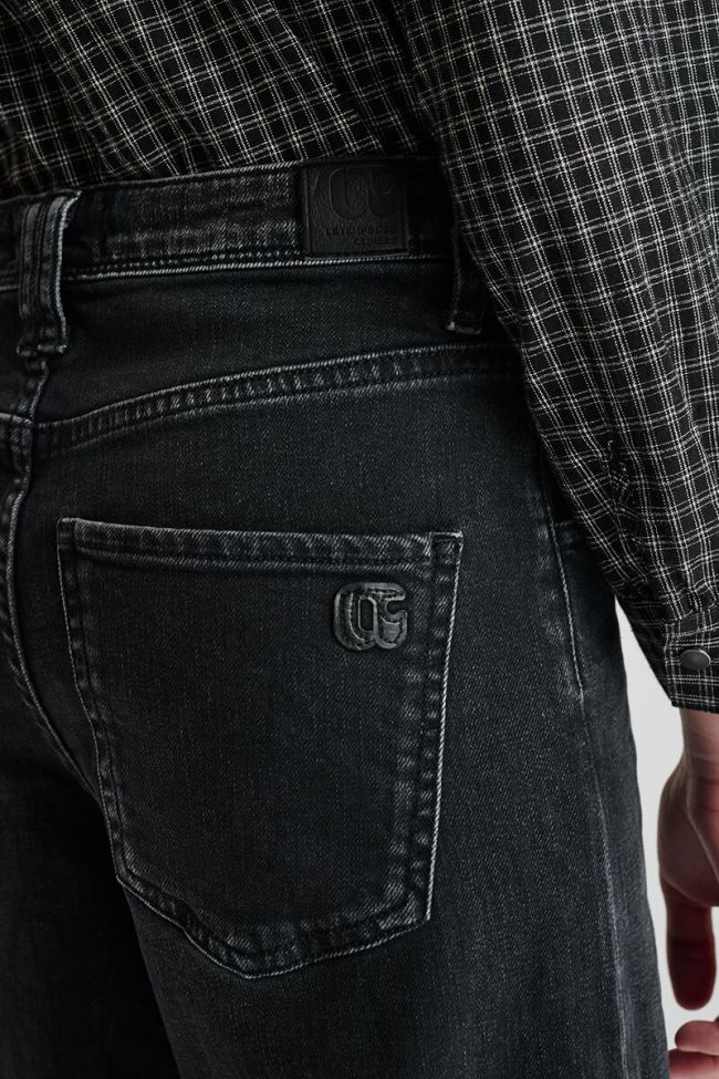 Jeans regular wide Revers High Waist schwarz Nr. 1