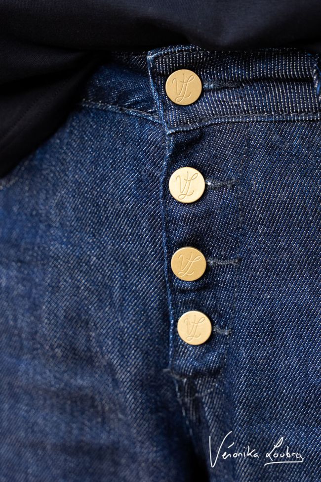 James 400/60 Girlfriend by Véronika Loubry High-Waist Jeans aus dunkelblauem Tencel