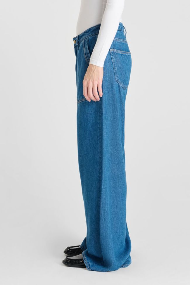 Jeans wide leg Victoria high waist tencel dunkelblau