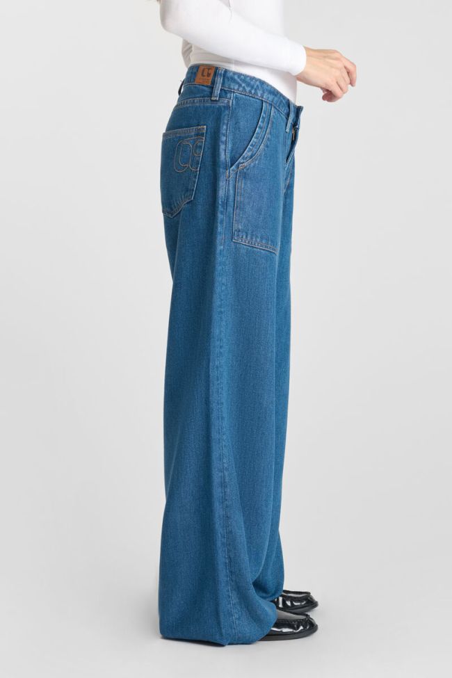 Jeans wide leg Victoria high waist tencel dunkelblau