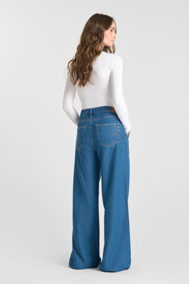 Jeans wide leg Victoria high waist tencel dunkelblau