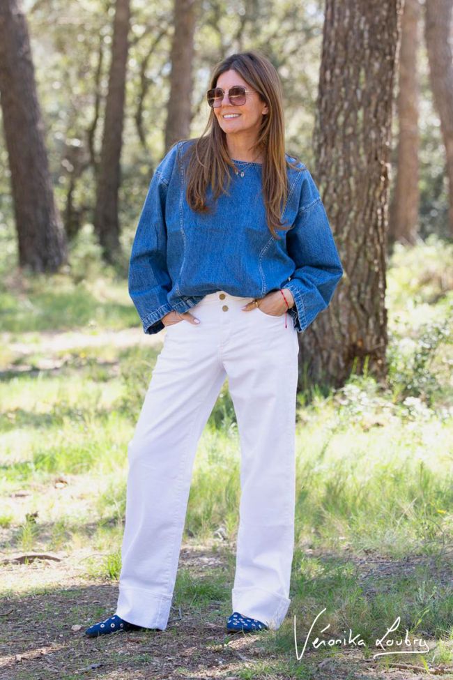 Jeans 400/28 loose Anastasia Weiß von Véronika Loubry