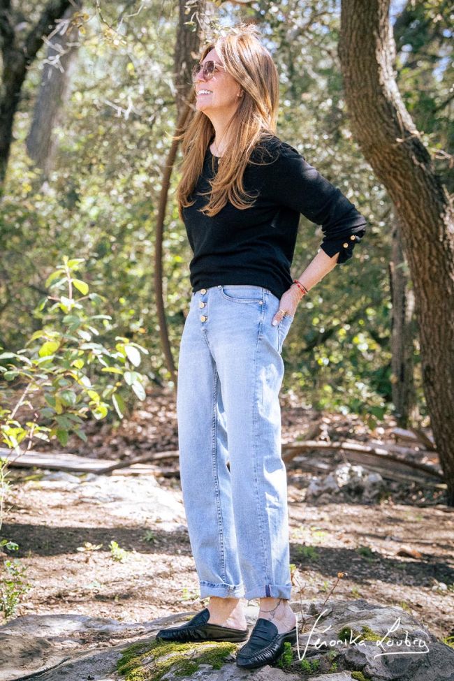 James 400/60 Girlfriend Jeans von Véronika Loubry Blau high waist Nr.5