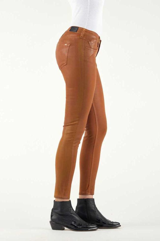 Jeans 300/16 Slim Lederoptik in Cognac